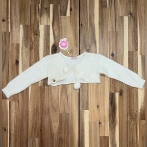 Mon Sucré Pom-Tie Cropped Cardigan —Size 2T